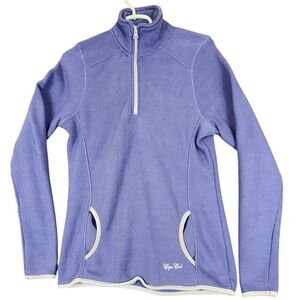Cuffy's of‎ Cape Cod Womens Fleece Pullover 1/4 Zip Lavender Coastal Athleisure
